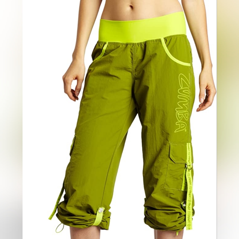 Zumba Cargo Windbreaker Neon Green Pants